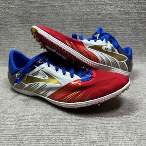 Brooks Wire 4 Running Spikes Men 9.5 Red/White/Blue Athletic 1000261D612‎